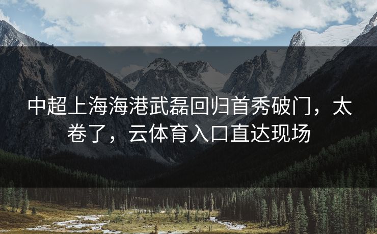 中超上海海港武磊回归首秀破门,太卷了,云体育入口直达现场 中超上海海港武磊回归首秀破门,太卷了,云体育入口直达现场